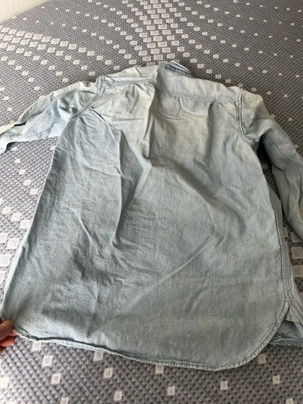 Vintage Light Wash Denim Shirt - Women's Light Blue Casual Button-Up - Picture 12 of 12